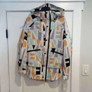 FP Movement Singin' In The Rain Printed Packable Jacket Womens L NEW Without Tag
